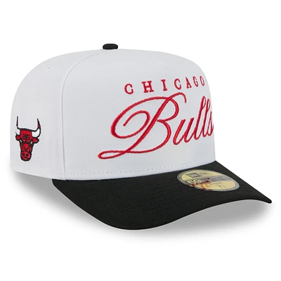 Men's New Era White/Black Chicago Bulls 2025 NBA Draft A-Frame 59FIFTY Fitted Hat