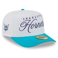 Men's New Era White/Teal Charlotte Hornets 2025 NBA Draft A-Frame 59FIFTY Fitted Hat