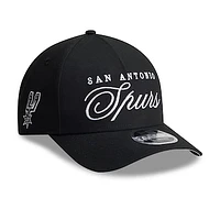 Men's New Era Black San Antonio Spurs 2025 NBA Draft M-Crown A-Frame 9FORTY Adjustable Hat
