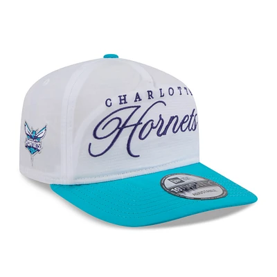 Men's New Era White/Teal Charlotte Hornets 2025 NBA Draft On-Stage Nylon 19TWENTY Adjustable Hat