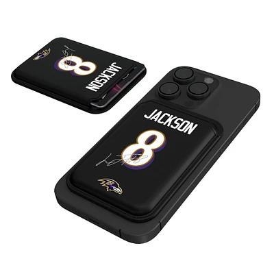 Keyscaper Lamar Jackson Black Baltimore Ravens Magnetic Credit Card Wallet