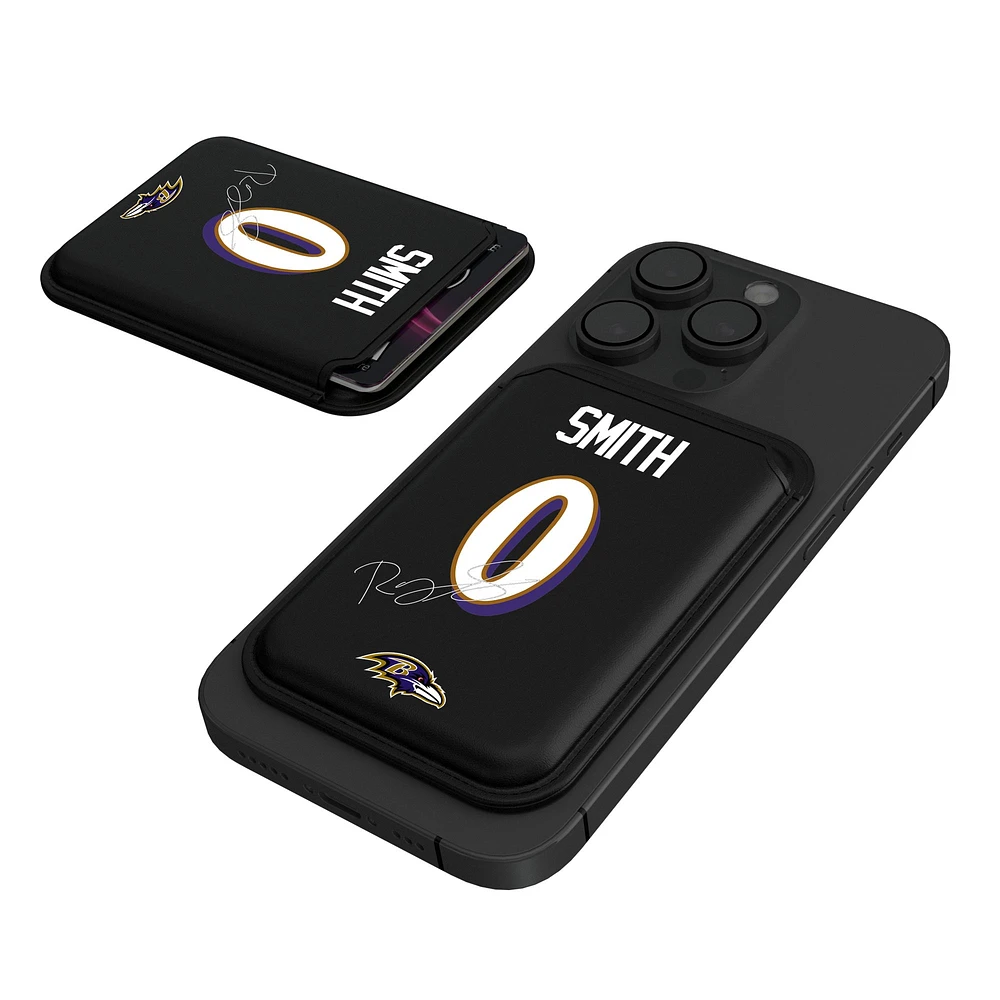 Keyscaper Roquan Smith Black Baltimore Ravens Magnetic Credit Card Wallet