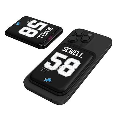 Keyscaper Penei Sewell Black Detroit Lions Magnetic Credit Card Wallet