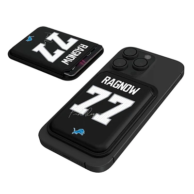 Keyscaper Frank Ragnow Black Detroit Lions Magnetic Credit Card Wallet