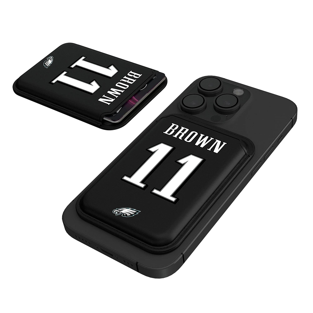 Keyscaper A.J. Brown Black Philadelphia Eagles Magnetic Credit Card Wallet
