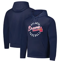 Men's Dunbrooke Navy Atlanta Braves Champion Pullover Hoodie