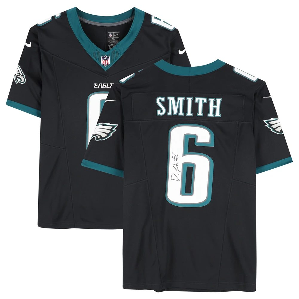 DeVonta Smith Philadelphia Eagles Autographed Nike Black Throwback Limited Jersey