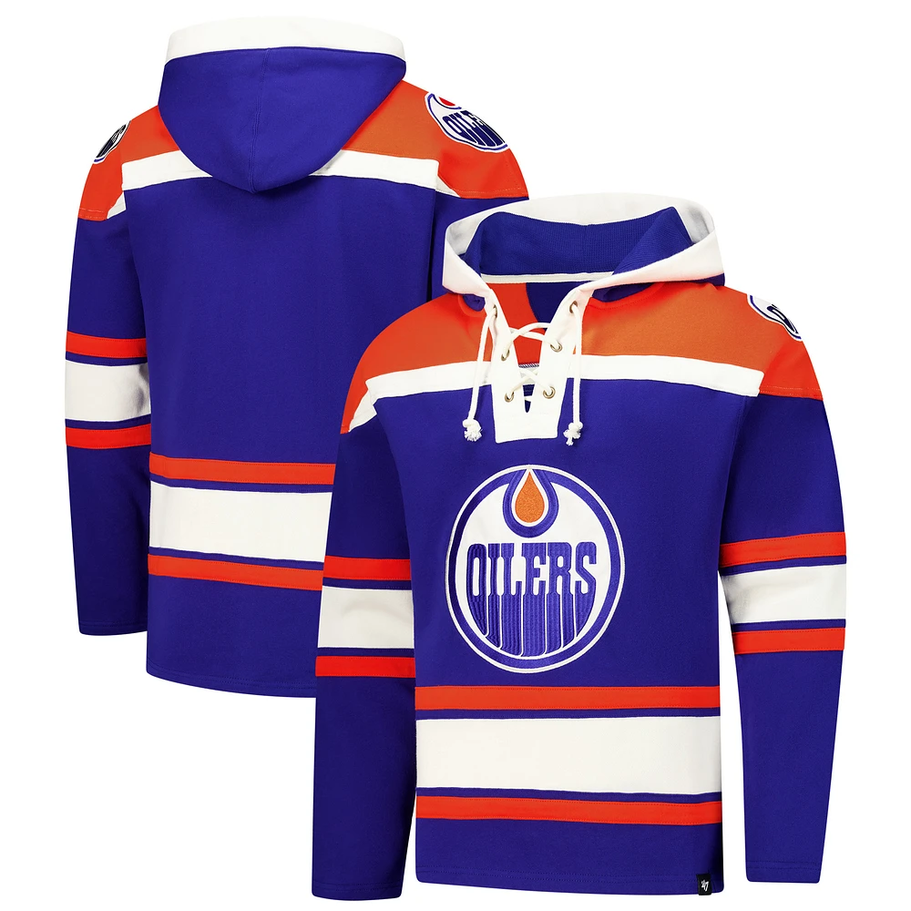 Men's '47  Royal Edmonton Oilers Superior Lacer Pullover Hoodie