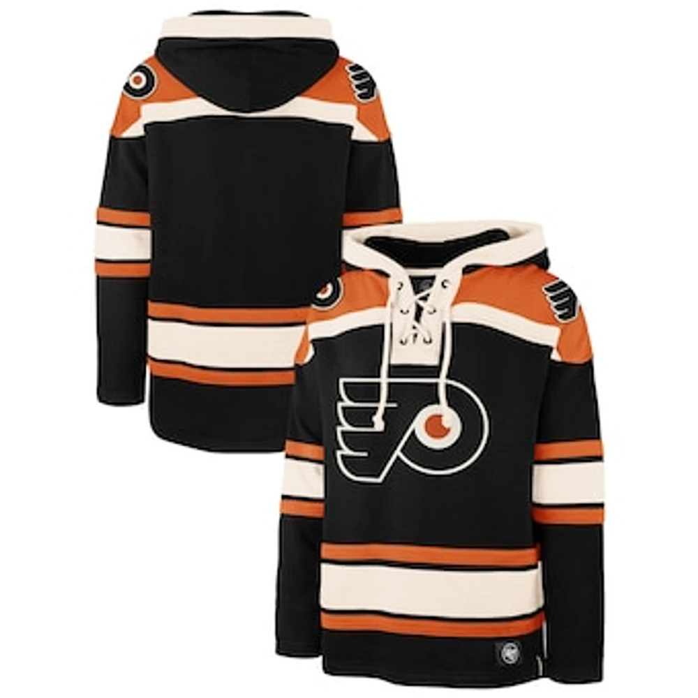 Men's '47  Black Philadelphia Flyers Superior Lacer Pullover Hoodie