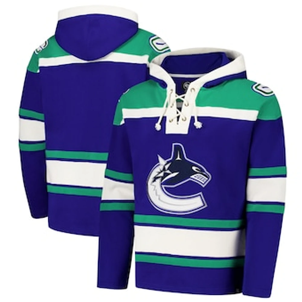 Men's '47  Royal Vancouver Canucks Superior Lacer Pullover Hoodie