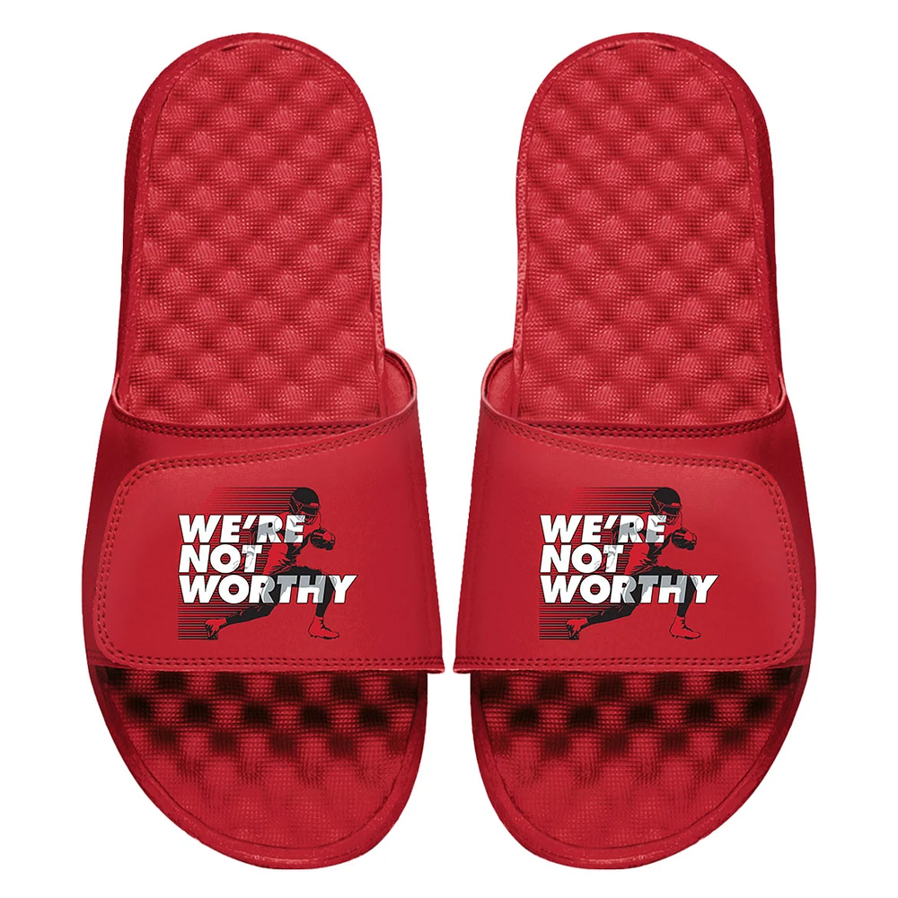 Unisex ISlide Xavier Worthy Red NFLPA We're Not Slide Sandals