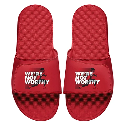 Unisex ISlide Xavier Worthy Red NFLPA We're Not Slide Sandals
