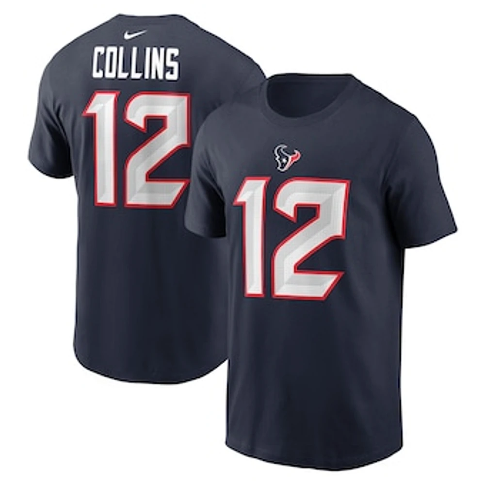 Men's Nike Nico Collins Navy Houston Texans Name & Number T-Shirt