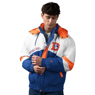 Men's Pro Player White/Royal Denver Broncos Shoulder To Vintage Logo Full-Zip Jacket