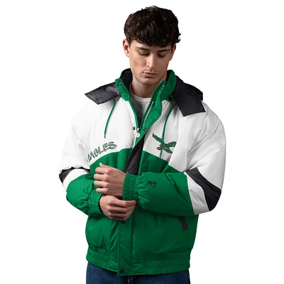 Men's Pro Player White/Kelly Green Philadelphia Eagles Shoulder To Vintage Logo Full-Zip Jacket