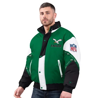 Pro Player  Kelly Green Philadelphia Eagles Tape Vintage Logo Full-Zip Hoodie Jacket