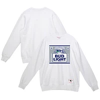 Men's Mitchell & Ness x Bud Light White Seattle Seahawks The Crest Pullover Sweatshirt