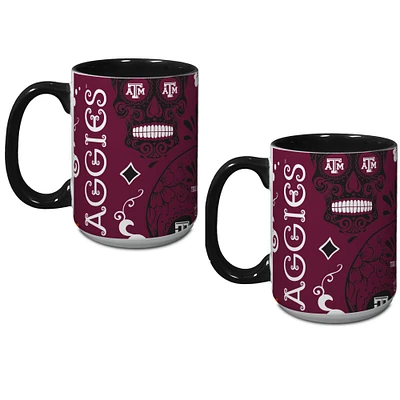 Texas A&M Aggies Two-Pack Dia De Los Muertos Mug Set