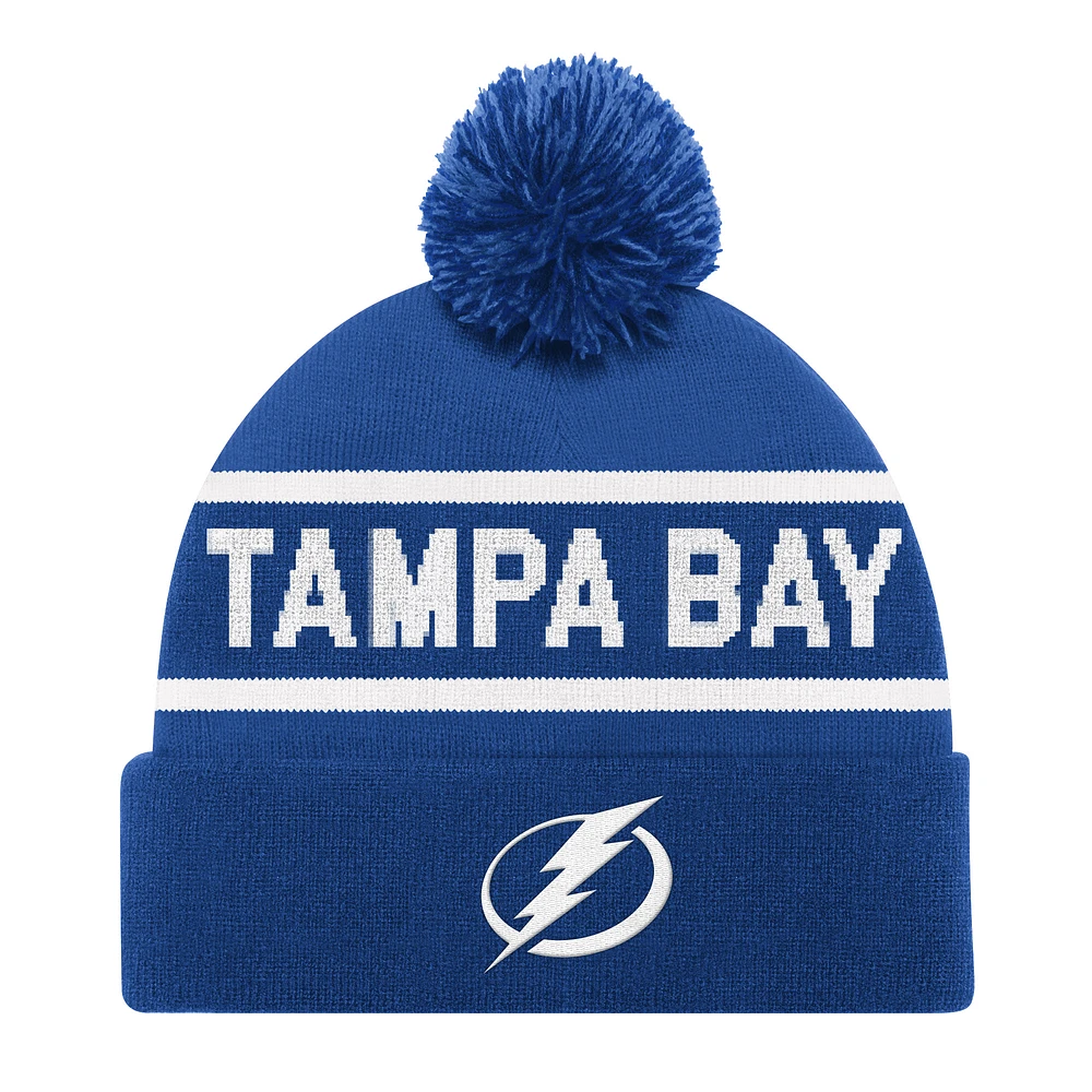 Men's Starter Blue Tampa Bay Lightning Cuffed Knit Hat with Pom