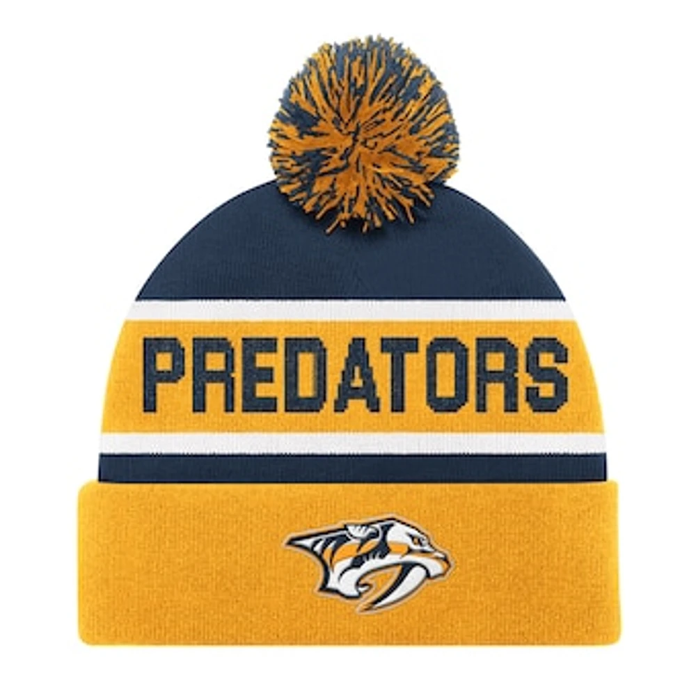 Men's Starter Gold Nashville Predators Cuffed Knit Hat with Pom