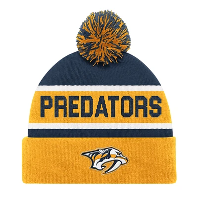 Men's Starter Gold Nashville Predators Cuffed Knit Hat with Pom