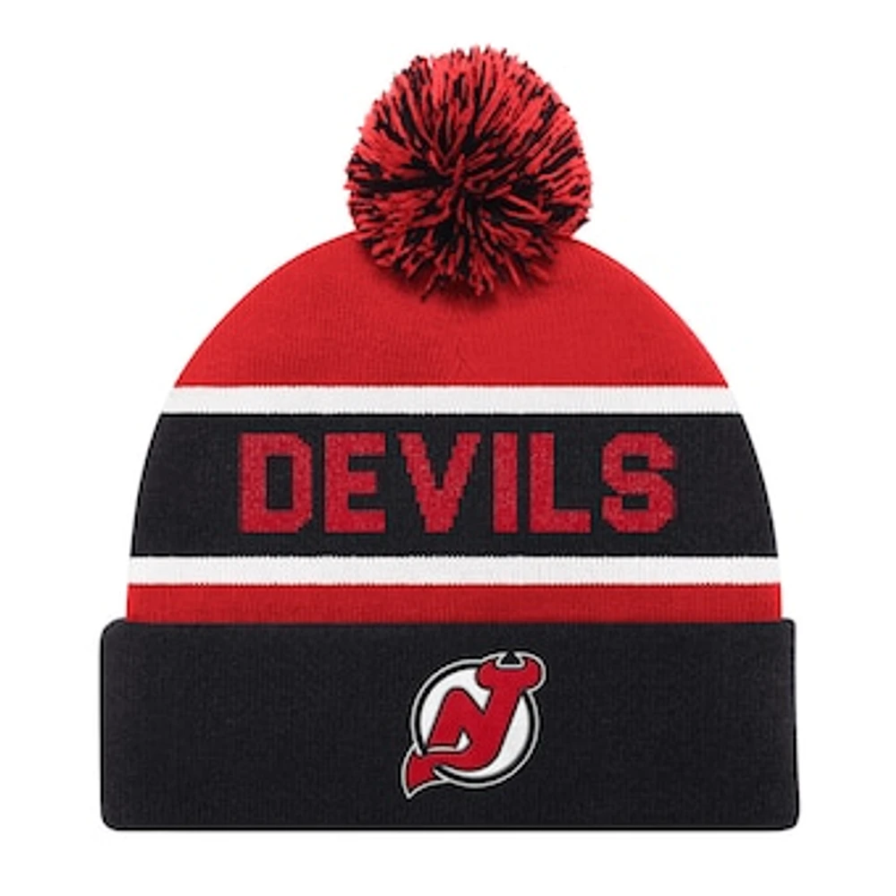 Men's Starter Red New Jersey Devils Cuffed Knit Hat with Pom