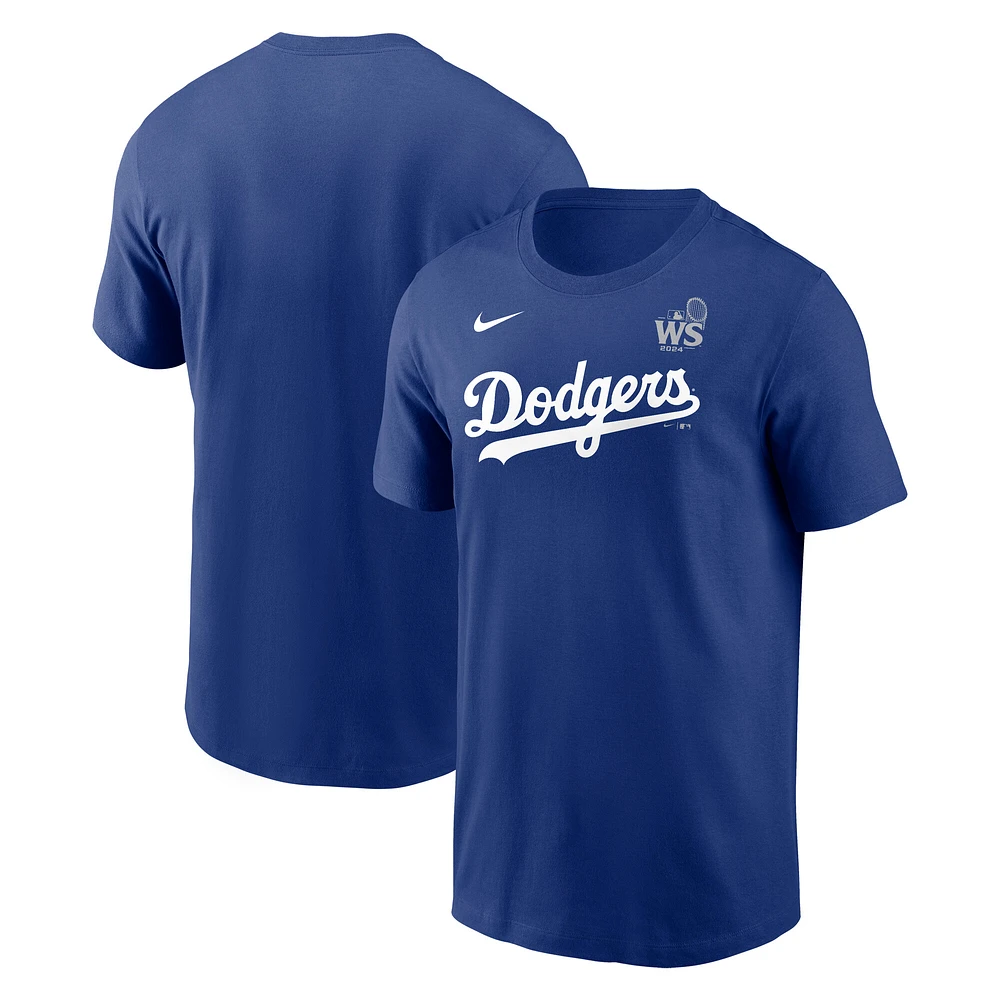 Men's Nike Royal Los Angeles Dodgers 2024 World Series Wordmark T-Shirt