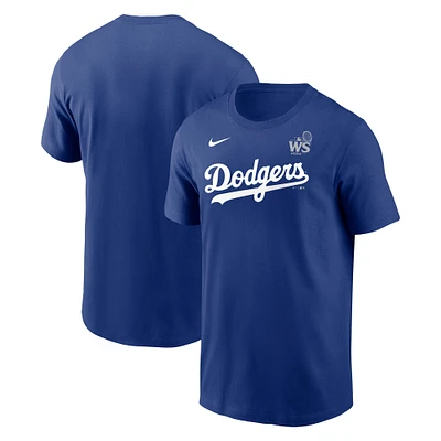 Men's Nike Royal Los Angeles Dodgers 2024 World Series Wordmark T-Shirt