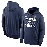 Men's Nike Navy New York Yankees 2024 World Series Authentic Collection Therma Pullover Hoodie