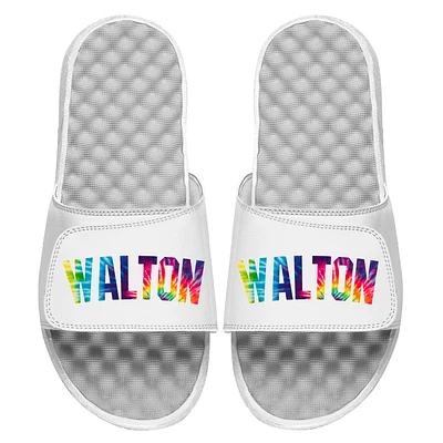 Unisex ISlide Bill Walton White Tie-Dye Wordmark Slide Sandals