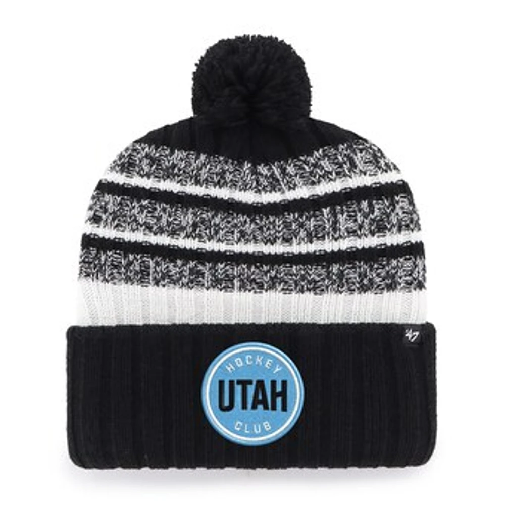 Men's '47  Black Utah Hockey Club Tavern Cuffed Knit Hat with Pom