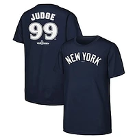 Youth Fanatics Aaron Judge Navy New York Yankees 2024 World Series Player Name & Number T-Shirt