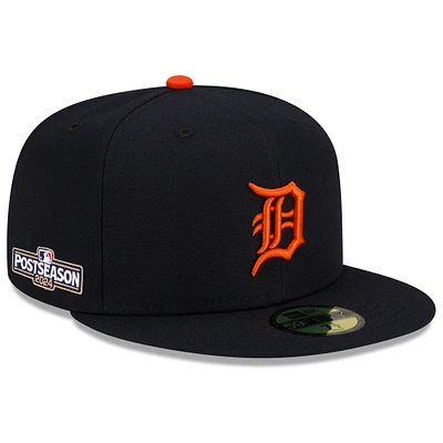 Men's New Era Navy Detroit Tigers 2024 MLB Postseason Side Patch 59FIFTY Fitted Hat