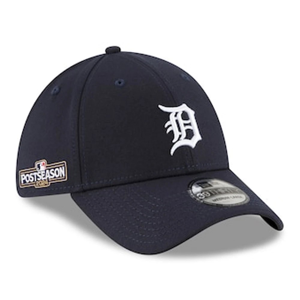 Men's New Era Navy Detroit Tigers 2024 MLB Postseason Side Patch 39THIRTY Flex Hat