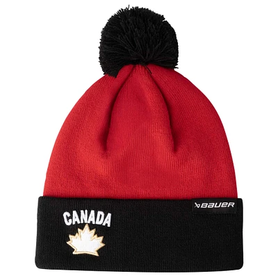 Unisex Hockey Canada 2024 Two-Tone Cuffed Knit Hat with Pom