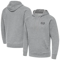 Men's Antigua  Heather Gray Bowman Stadium Victory Pullover Hoodie