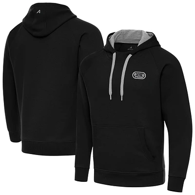 Men's Antigua  Black Bowman Gray Stadium Victory Pullover Hoodie