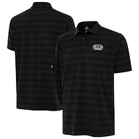 Men's Antigua  Black Bowman Gray Stadium Tunnel Polo