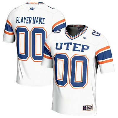 Youth GameDay Greats  White UTEP Miners NIL Pick-A-Player Lightweight Football Fashion Jersey
