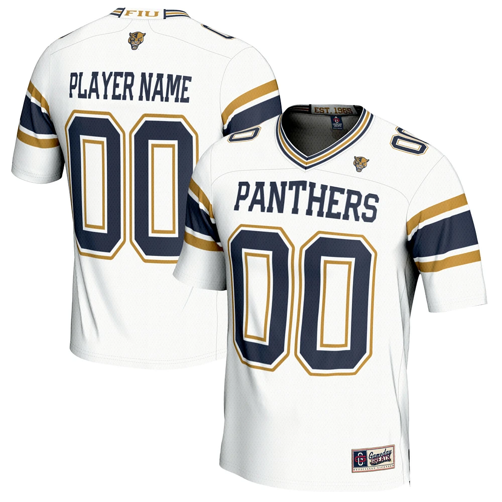 Youth GameDay Greats  White FIU Panthers NIL Pick-A-Player Lightweight Football Fashion Jersey