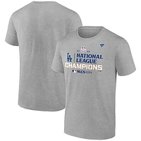 Men's Fanatics Heather Gray Los Angeles Dodgers 2024 National League Champions Locker Room T-Shirt