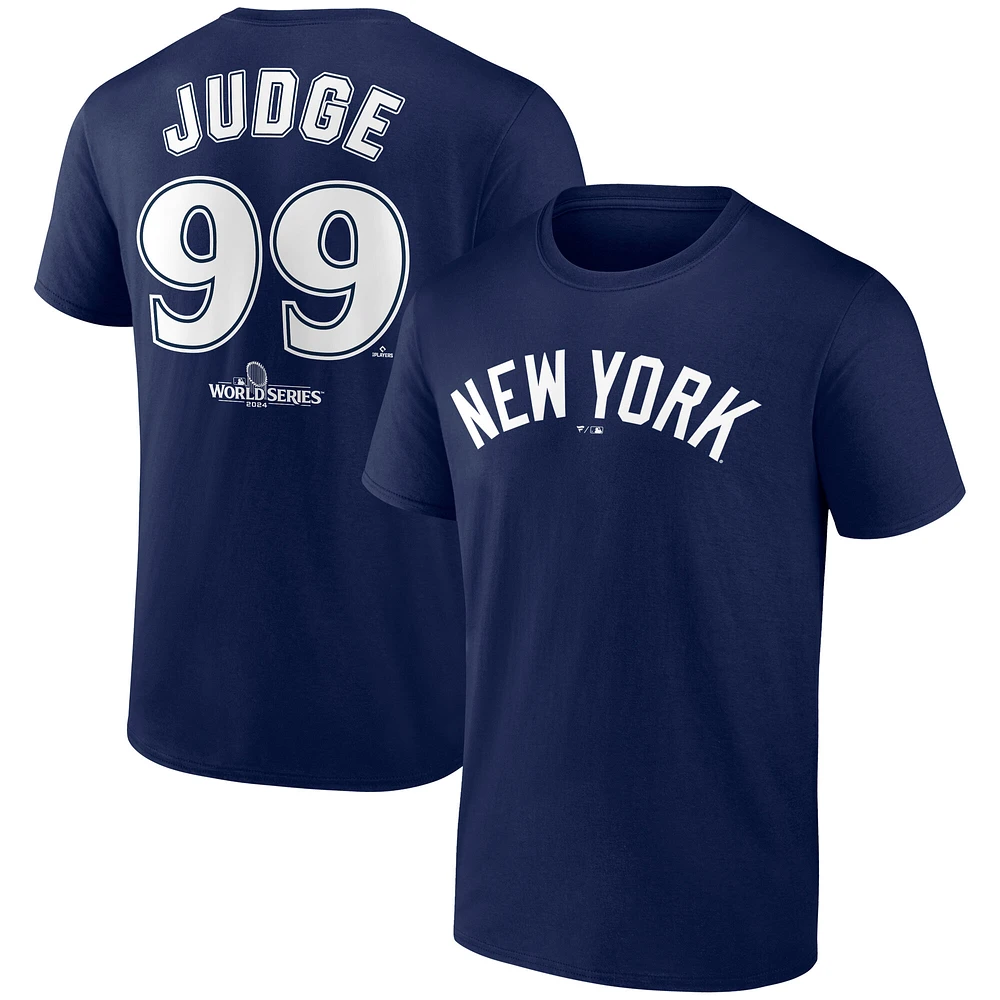 Men's Fanatics Aaron Judge Navy New York Yankees 2024 World Series Name & Number T-Shirt