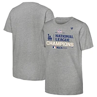 Youth Fanatics  Heather Gray Los Angeles Dodgers 2024 National League Champions Locker Room T-Shirt