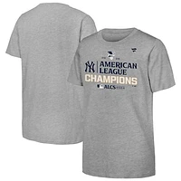 Youth Fanatics Heather Gray New York Yankees 2024 American League Champions Locker Room T-Shirt