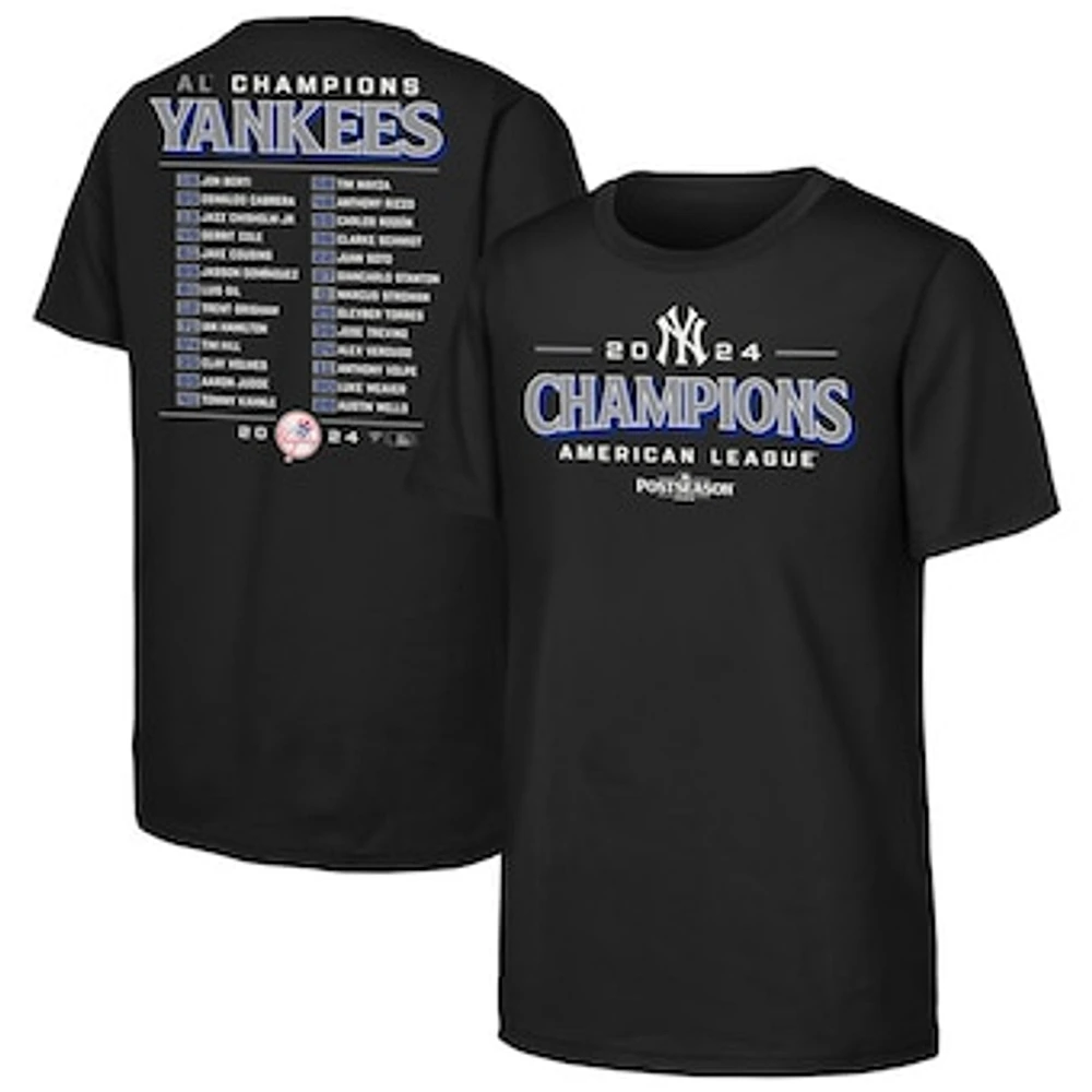 Youth Fanatics Black New York Yankees 2024 American League Champions Roster T-Shirt