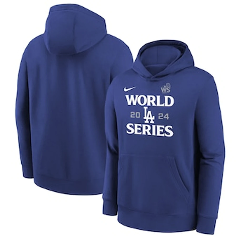 Youth Nike  Royal Los Angeles Dodgers 2024 World Series Authentic Collection Pullover Hoodie