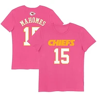 Girls Youth Patrick Mahomes Pink Kansas City Chiefs Player Name & Number T-Shirt