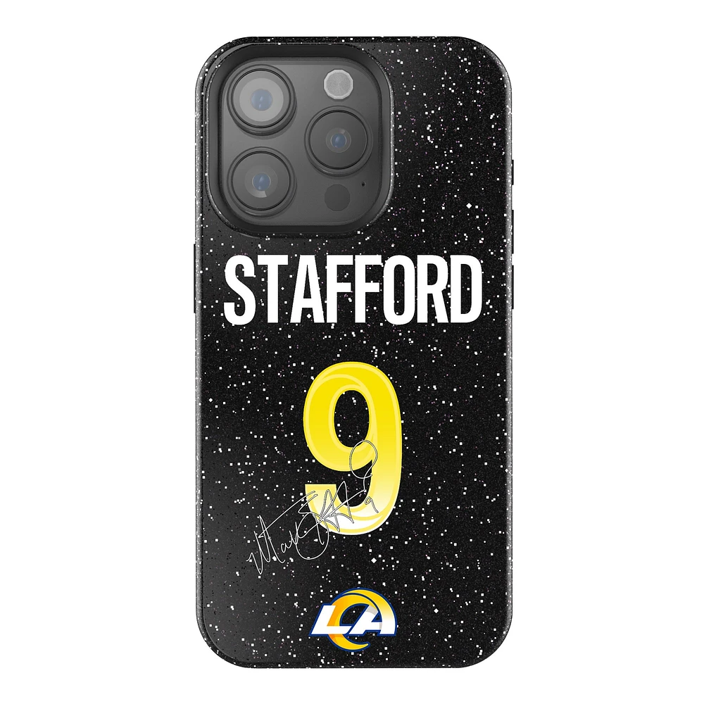 Keyscaper Matthew Stafford Black Los Angeles Rams Bling iPhone Case
