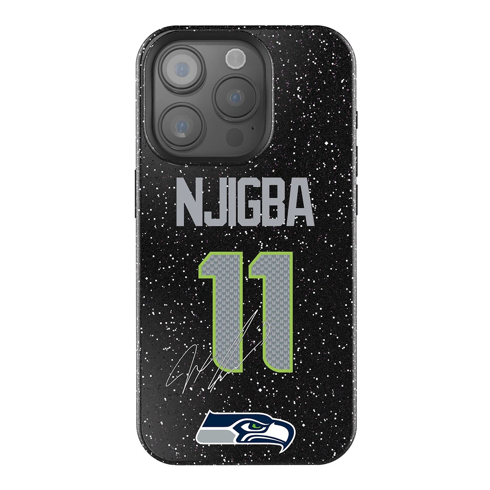 Keyscaper Jaxon Smith-Njigba Black Seattle Seahawks Bling iPhone Case