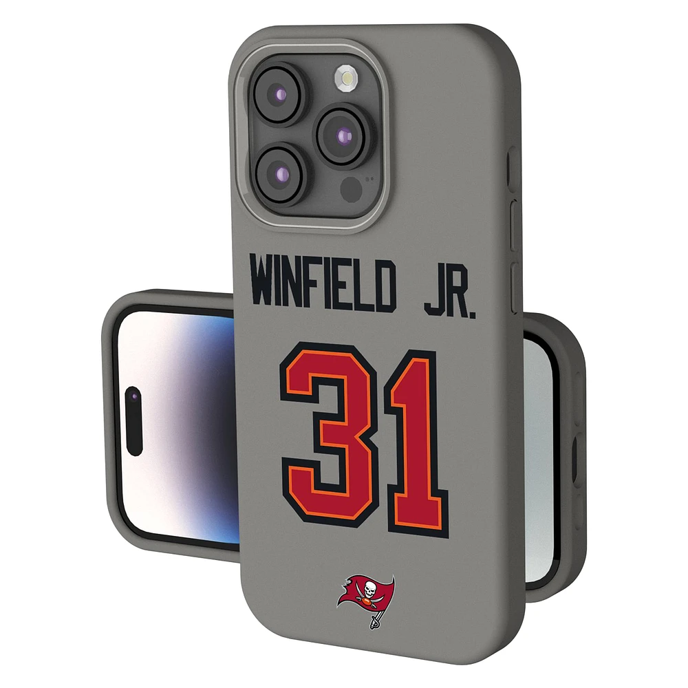 Keyscaper Antoine Winfield Jr. Gray Tampa Bay Buccaneers Ready Soft Touch iPhone Case